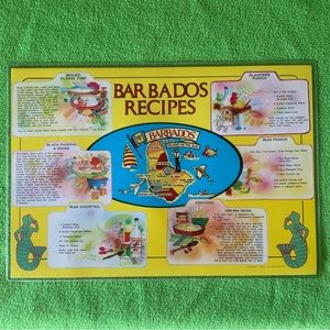 Barbados Souvenir Recipes Plastic Placemat